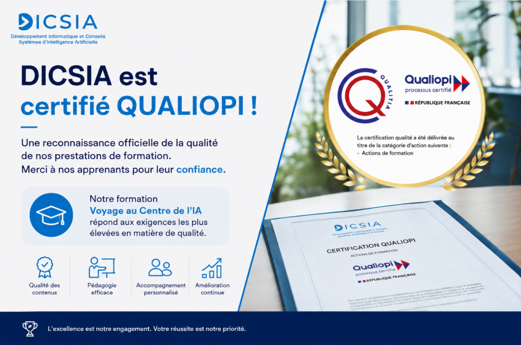 DICSIA obtient la certification Qualiopi : ce que cela change pour les TPE et PME